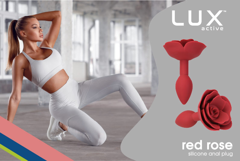 LUX™ Active Red Rose Silicone Anal Plug 